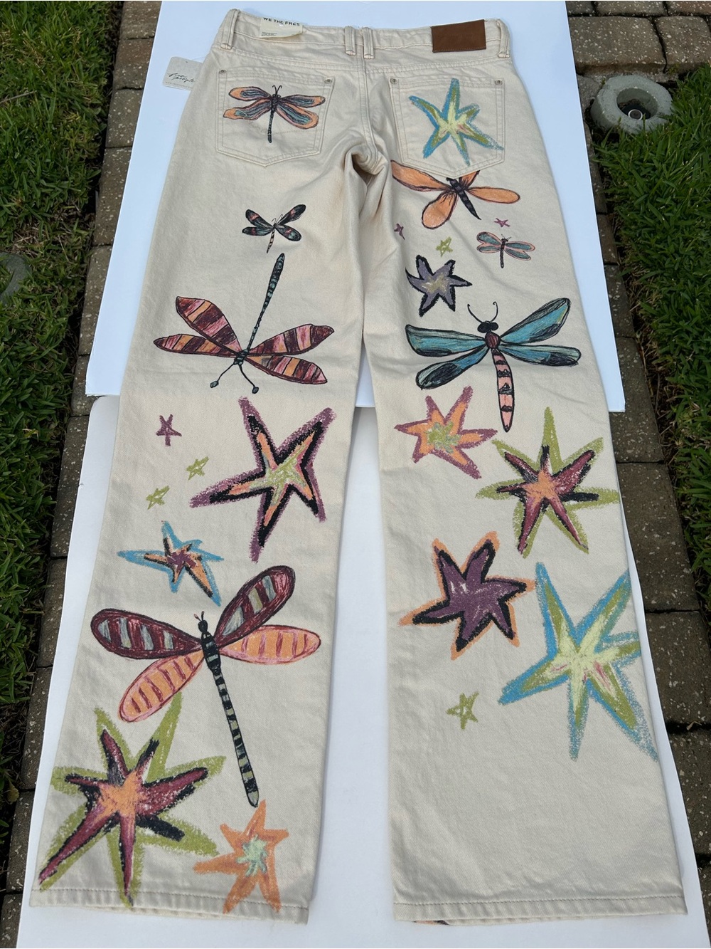 NWT🌷Free People We The Free Tennessee Dragonfly Printed Low Rise Denim Jeans - Picture 7 of 15